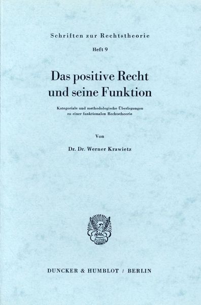 Produktbild: Das positive Recht und seine Funktion.