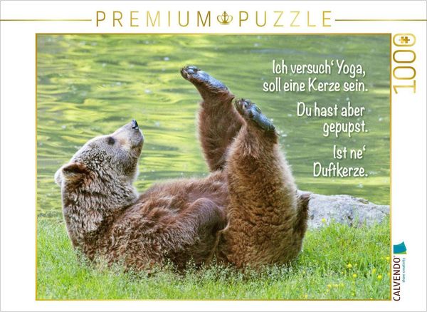 CALVENDO Puzzle Ich versuch' Yoga, soll eine Kerze sein. | 1000 Teile Lege-Größe 64x48cm Foto-Puzzle für glückliche Stunden