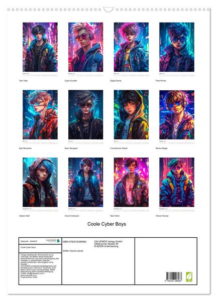 Produktbild: Coole Cyber Boys (Wandkalender 2026 DIN A2 hoch), CALVENDO Monatskalender