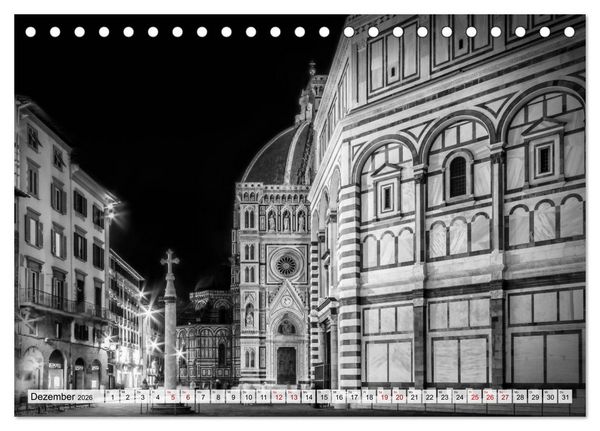 Produktbild: FLORENZ Monochrome Impressionen (Tischkalender 2026 DIN A5 quer), CALVENDO Monatskalender