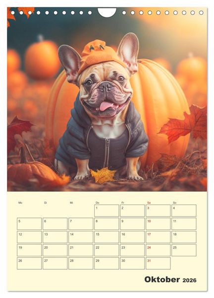 Produktbild: Lustige Flederm&auml;use. Franz&ouml;sische Bulldoggen bei der Freizeitgestaltung (Wandkalender 2026 DIN A4 hoch), CALVENDO Monatskalender