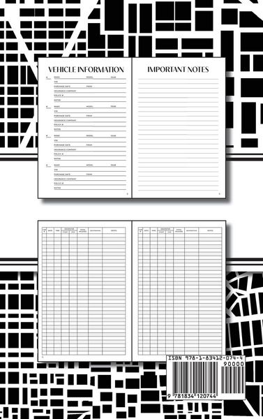 Produktbild: Mileage Tracker (Urban Map Black and White)