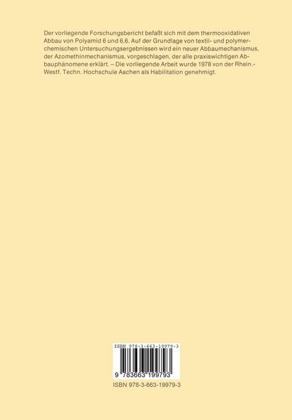 Produktbild: Polymergebundene Aldehyd- und Ketocarbonylgruppen in Nylon 6 und 6, 6 &mdash; ihre Bestimmung, Struktur und Bedeutung f&uuml;r den Thermoabbau
