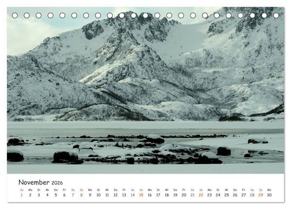 Produktbild: Nordnorwegen im Licht (Tischkalender 2026 DIN A5 quer), CALVENDO Monatskalender