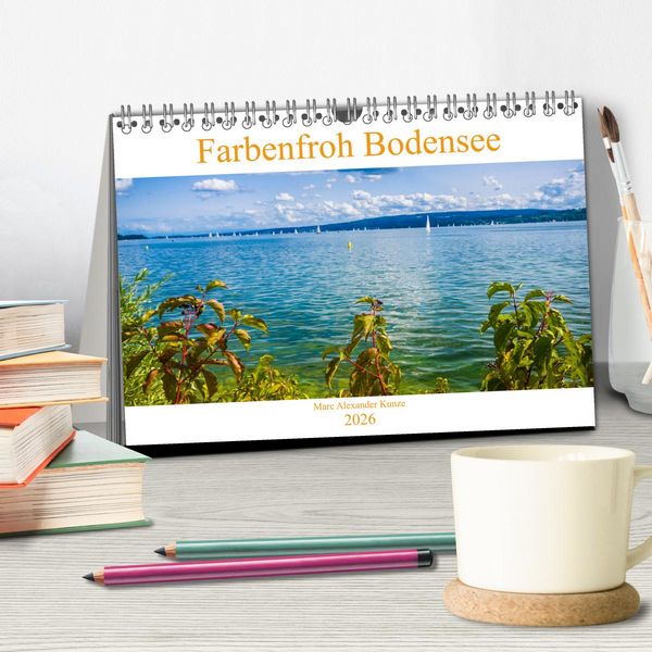 Produktbild: Farbenfroh Bodensee (Tischkalender 2026 DIN A5 quer), CALVENDO Monatskalender