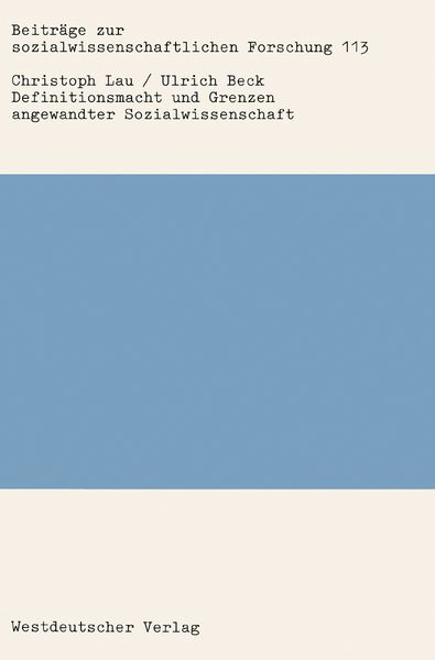 Produktbild: Definitionsmacht und Grenzen angewandter Sozialwissenschaft
