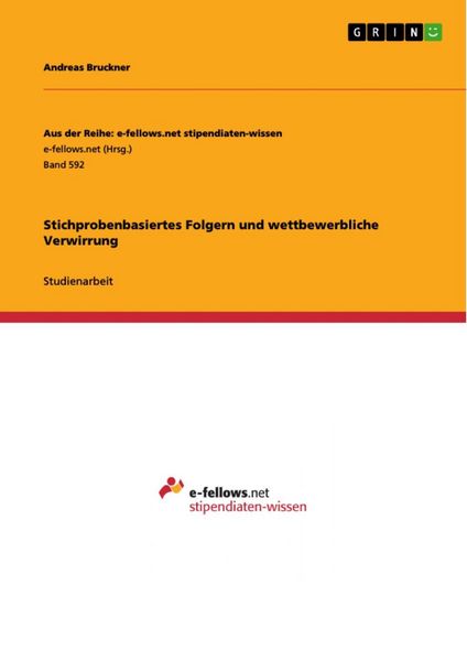 Produktbild: Stichprobenbasiertes Folgern und wettbewerbliche Verwirrung