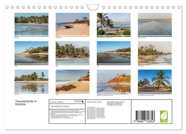 Produktbild: Traumstr&auml;nde in Gambia (Wandkalender 2026 DIN A4 quer), CALVENDO Monatskalender