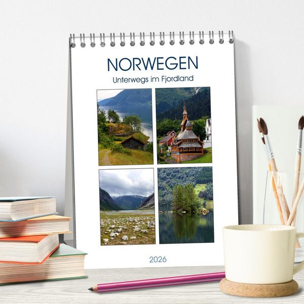 Produktbild: Norwegen - Unterwegs im Fjordland (Tischkalender 2026 DIN A5 hoch), CALVENDO Monatskalender