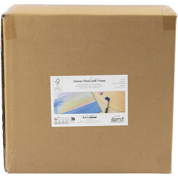 Produktbild: Creativ Company Malpappe mit Rahmen, Gr&ouml;&szlig;e 30x30 cm, 280 g, Wei&szlig;, 10 Stk