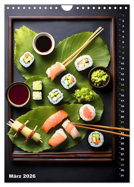 Produktbild: K&ouml;stliches Sushi (Wandkalender 2026 DIN A4 hoch), CALVENDO Monatskalender