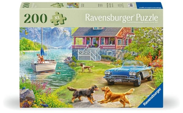 Produktbild: Feel Well & Puzzle - Sommerhaus am See - Erwachsenenpuzzle mit 200 XL-Teilen und extra Bildvorlage