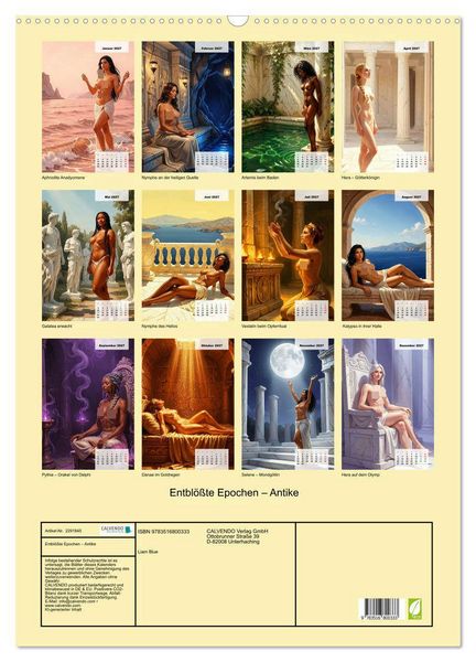 Produktbild: Entbl&ouml;&szlig;te Epochen &ndash; Antike (Wandkalender 2027 DIN A2 hoch), CALVENDO Monatskalender