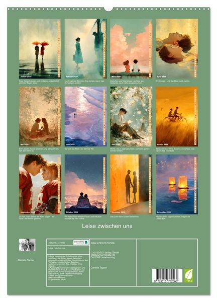 Produktbild: Leise zwischen uns (hochwertiger Premium Wandkalender 2026 DIN A2 hoch), Kunstdruck in Hochglanz