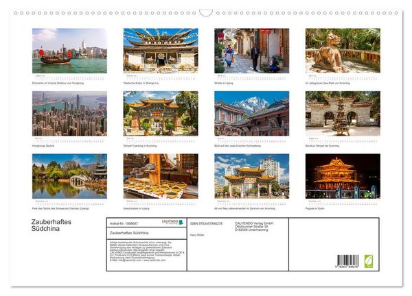 Produktbild: Zauberhaftes S&uuml;dchina (Wandkalender 2026 DIN A2 quer), CALVENDO Monatskalender