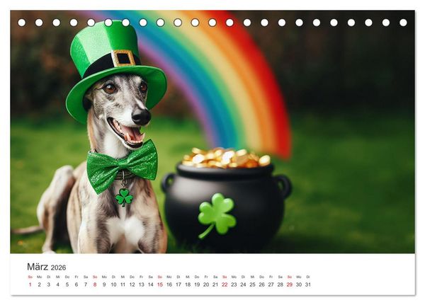 Produktbild: Funny Greyhounds - Windhunde mal anders (Tischkalender 2026 DIN A5 quer), CALVENDO Monatskalender