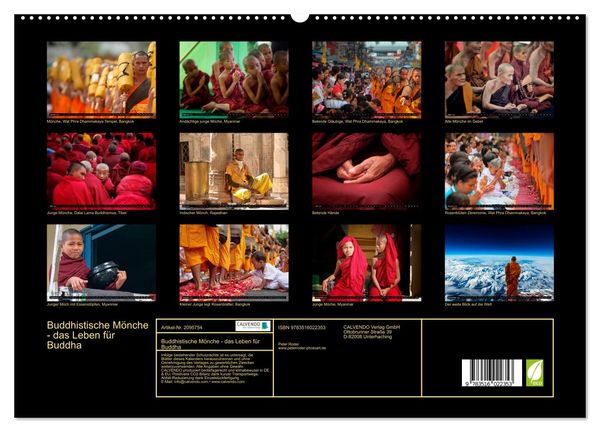Produktbild: Buddhistische M&ouml;nche - das Leben f&uuml;r Buddha (hochwertiger Premium Wandkalender 2026 DIN A2 quer), Kunstdruck in Hochglanz