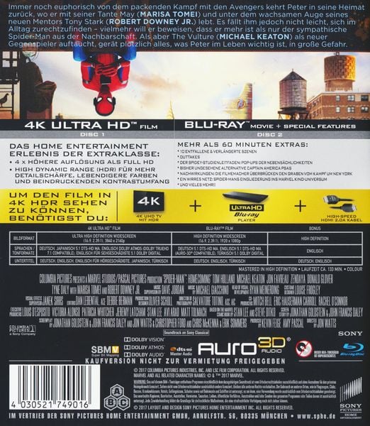 Produktbild: Spider-Man: Homecoming (4K Ultra HD) (+ Blu-ray)