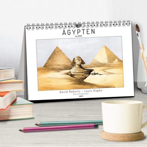 Produktbild: &Auml;gypten um 1840. David Roberts - Louis Haghe. Kunstkalender (Tischkalender 2027 DIN A5 quer), CALVENDO Monatskalender