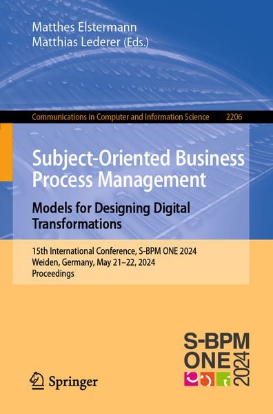 Produktbild: Subject-Oriented Business Process Management. Models for Designing Digital Transformations