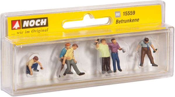 NOCH H0 Betrunkene Bemalt, Stehend, Sitzend, Liegend