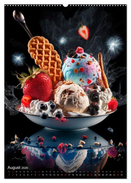 Produktbild: Desserts - S&uuml;&szlig;e K&ouml;stlichkeiten zum Dahinschmelzen (hochwertiger Premium Wandkalender 2026 DIN A2 hoch), Kunstdruck in Hochglanz
