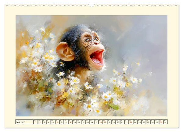 Produktbild: Schimpansen. Freude und Abenteuer im Dschungelreich (Wandkalender 2027 DIN A2 quer), CALVENDO Monatskalender