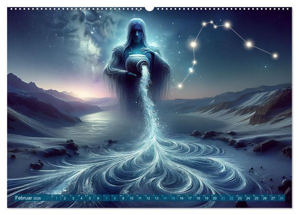 Produktbild: Kosmische Sinfonie: Der Tanz der Sternzeichen (Wandkalender 2026 DIN A2 quer), CALVENDO Monatskalender