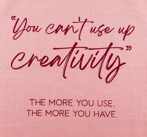 Produktbild: Baumwolltasche in mauve "You can't use up creativity"