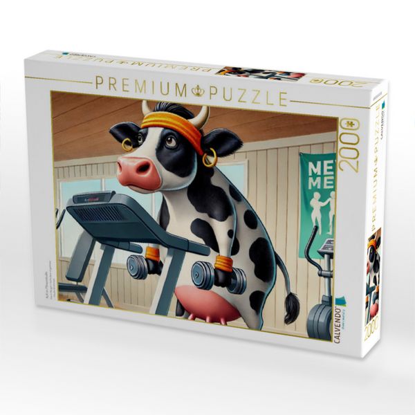 Produktbild: CALVENDO Puzzle Kuh im Fitnessstudio | 2000 Teile Lege-Gr&ouml;&szlig;e 90x67cm Foto-Puzzle f&uuml;r gl&uuml;ckliche Stunden