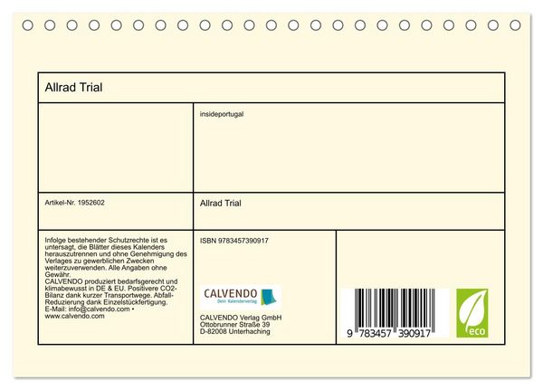 Produktbild: Allrad Trial (Tischkalender 2026 DIN A5 quer), CALVENDO Monatskalender