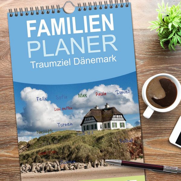 Produktbild: Familienplaner 2026 - Traumziel D&auml;nemark mit 5 Spalten (Wandkalender, 21 x 45 cm) CALVENDO