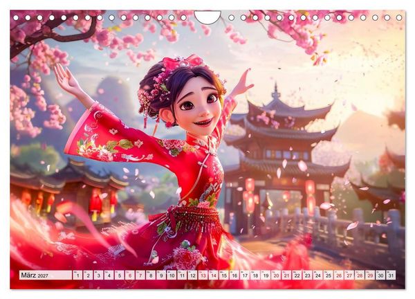 Produktbild: Chinesische Fantasy - Szenen inspiriert von Anime und Tradition (Wandkalender 2027 DIN A4 quer), CALVENDO Monatskalender