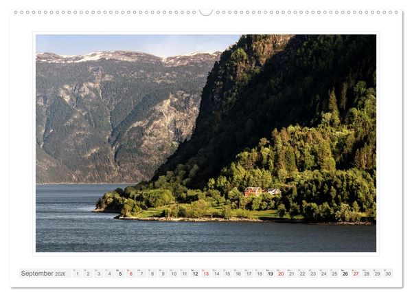 Produktbild: Norwegen. Sognefjord - Aurlandsfjord - Geirangerfjord - Stavanger (Wandkalender 2026 DIN A2 quer), CALVENDO Monatskalender