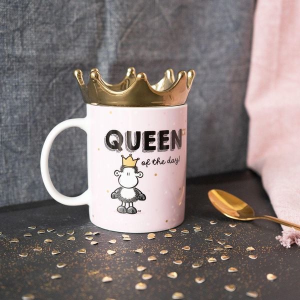 Produktbild: Sheepworld Tasse mit Kronendeckel Motiv "Queen of the day"