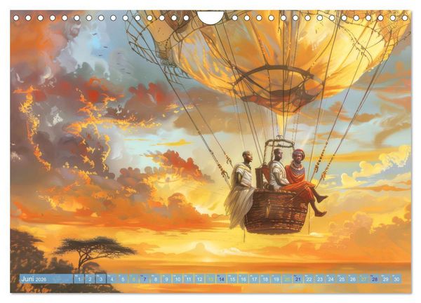 Produktbild: Ballonfahrt - Fantasie Stil (Wandkalender 2026 DIN A4 quer), CALVENDO Monatskalender