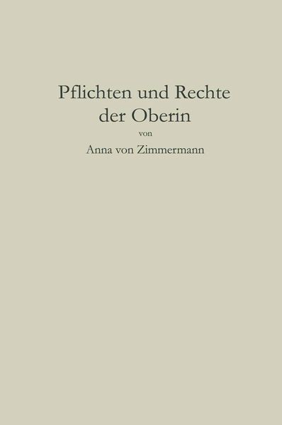 Produktbild: Pflichten und Rechte der Oberin