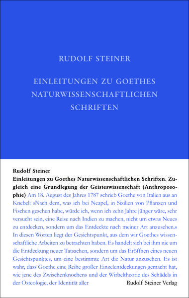 Produktbild: Einleitungen zu Goethes Naturwissenschaftlichen Schriften