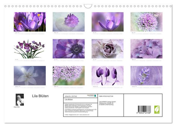 Produktbild: Lila Bl&uuml;ten (Wandkalender 2026 DIN A3 quer), CALVENDO Monatskalender