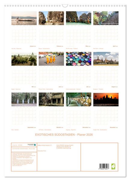 Produktbild: EXOTISCHES S&Uuml;DOSTASIEN - Planer 2026 (Wandkalender 2026 DIN A2 hoch), CALVENDO Monatskalender
