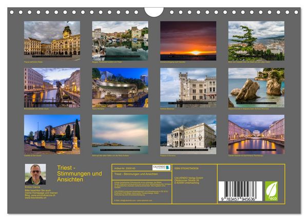 Produktbild: Triest - Stimmungen und Ansichten (Wandkalender 2026 DIN A4 quer), CALVENDO Monatskalender