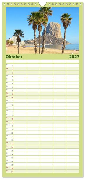 Produktbild: Familienplaner 2027 - Alicante - Benidorm - Calp mit 5 Spalten (Wandkalender, 21 x 45 cm) CALVENDO