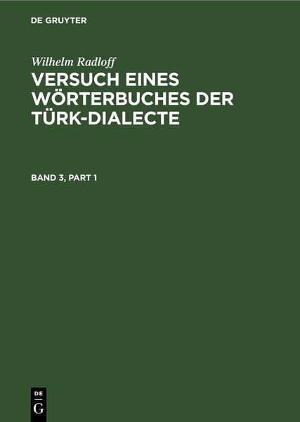 Produktbild: Versuch eines W&ouml;rterbuches der T&uuml;rk-Dialecte. Band 3
