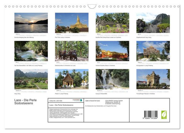 Produktbild: Laos - Die Perle S&uuml;dostasiens (Wandkalender 2026 DIN A3 quer), CALVENDO Monatskalender