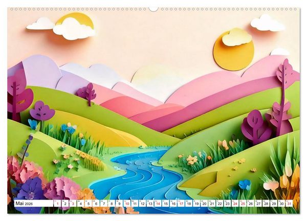 Produktbild: Wandel der Jahreszeiten in Papierschichten (hochwertiger Premium Wandkalender 2026 DIN A2 quer), Kunstdruck in Hochglanz