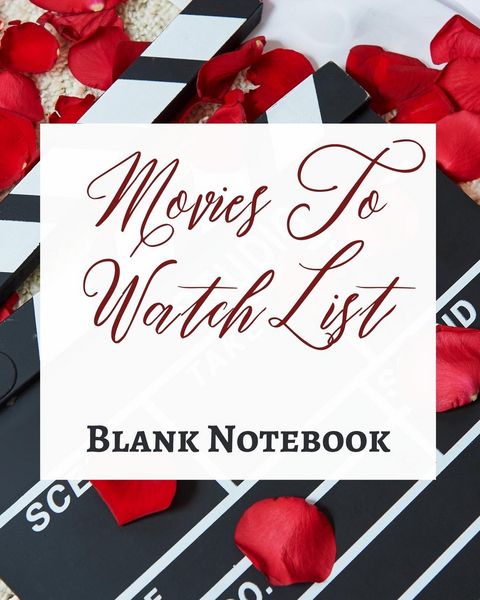 Produktbild: Movies To Watch List - Blank Notebook - Write It Down - Pastel Rose Red Black - Abstract Modern Contemporary Unique Art