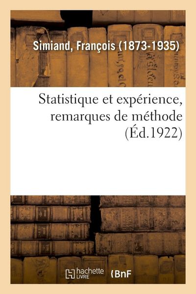 Produktbild: Statistique et exp&eacute;rience, remarques de m&eacute;thode