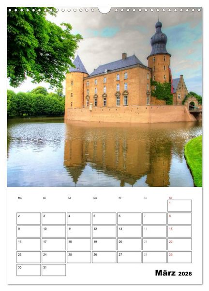 Produktbild: Eindrucksvolle Burgen, malerische Schl&ouml;sser im M&uuml;nsterland (Wandkalender 2026 DIN A3 hoch), CALVENDO Monatskalender
