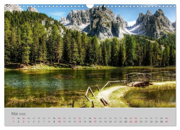 Produktbild: Traumkulissen in den Dolomiten (Wandkalender 2026 DIN A3 quer), CALVENDO Monatskalender