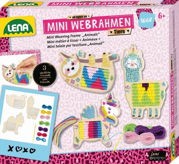 Produktbild: Mini Webrahmen Tiere, Faltschachtel